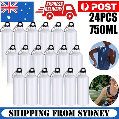 24PCS Blank Sublimation Water Bottle with Carabiner Aluminum Leakproof Kettle AU - image 1 of 4
