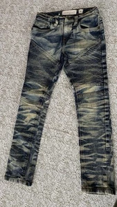 EVOLUTION In Design Jeans Kits Slim Fit Distressed Wash Moto Acid Wash Size 8 - Picture 1 of 10