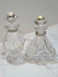 Lenox Crystal Pave Jewels Diamonds & Pearls Perfume Bottles Excellent Condition - Picture 1 of 14