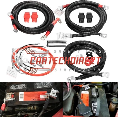 7.3L Diesel Battery Cables Kit For 1999-2003 Ford Superduty F250/F350/Excursion Foto 1 de 4
