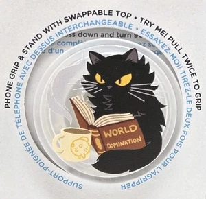 PopSockets Phone Grip Stand World Domination Black Cat POPGRIP Popsocket - Picture 1 of 6