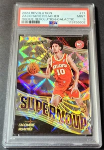 2024-25 Revolution Galactic Supernova Zaccharie Risacher SP Rookie RC #17 PSA 9 - Picture 1 of 2