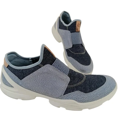 Zapatos ECCO Mujer Talla EU 40 Azul Sin Cordones Correa Elástica Denim Cuero Tenis Foto 1 de 4