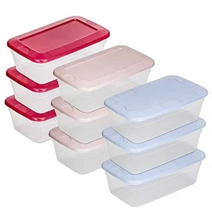 9 Clear Plastic Storage Containers, Shoe Boxes 6 Quart, 9 Pack Assorted - Picture 1 of 8