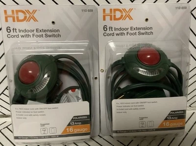 🎄(2 Pack) Indoor 6Ft Extension Cord W/On/Off Foot Switch Christmas Tree Switch  - Image 1 of 2