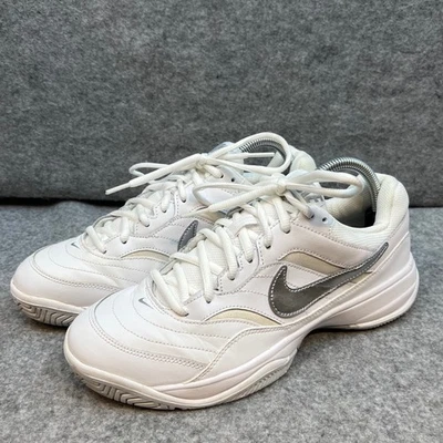 Nike Court Lite Tennis Shoes Women's White Silver Athletic Sneakers Size 9.5 - Image 1 of 4