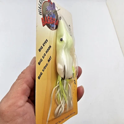 Isca Southern Lure Co 1/2 Oz 3 1/2" caminhada lenta Bassrat branca topwater WBR-303 - Imagem 1 de 4
