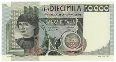 10000 LIRE RITRATTO D'UOMO A MEZZOBUSTO ANDREA DEL CASTAGNO 30/10/1976 FDS-/FDS - Image 1 of 4