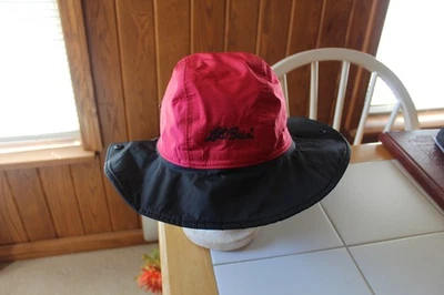 ВИНТАЖНЫЙ LL BEAN СДЕЛАНО США GORE-TEX КРАСНЫЙ И ЧЕРНЫЙ ДОЖДЬ СОЛНЦЕ ВЕДРО ШЛЯПА SZ L - Изображение 1 из 4