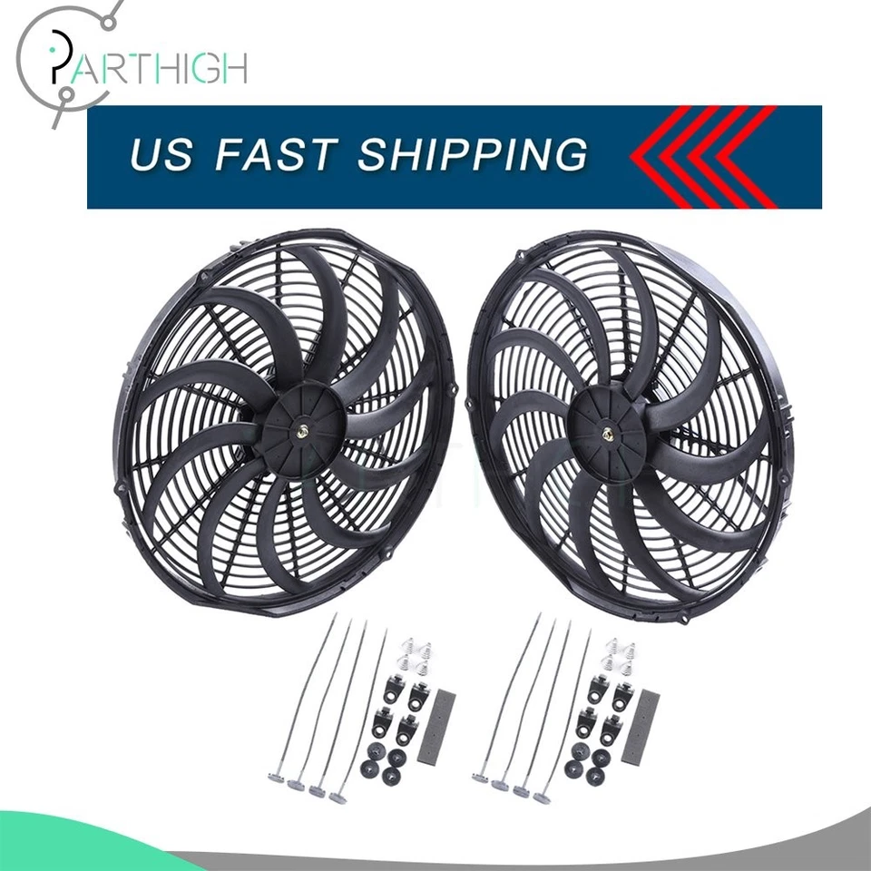 Universal 16" Inch Radiator Condenser Cooling Fan For 2010 2011-2015 Kia Forte Foto 1 de 1