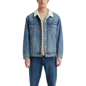 Levi's Relaxed Sherpa Lined Button Front Trucker Jacket men's medium NEW - Picture 1 of 11