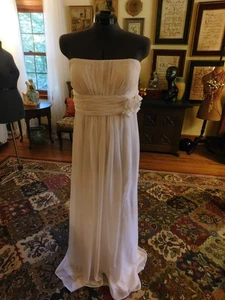 SCHÖNER TRÄGERLOSER FLIESSENDER ROCK VON DB STUDIO WEISS ORGANZA HOCHZEITSKLEID S 10 - Bild 1 von 8