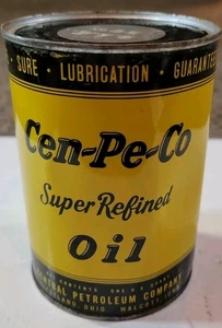 Vintage NOS 1960er Cen-Pe-Co super raffiniertes Motoröl 1 Quart Öl Dose Blech voll  - Bild 1 von 7