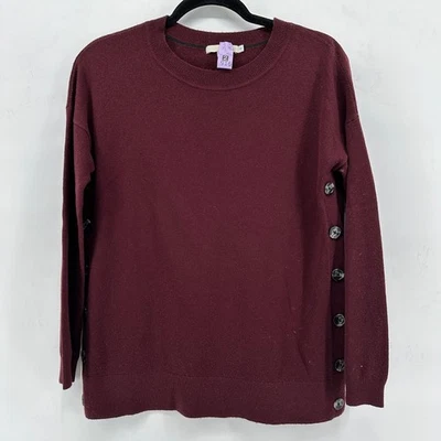 Boden Burgundy Wool Cashmere Blend Button Side Sweater Size S - Image 1 of 4