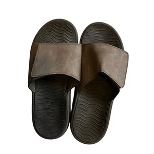 Sandalias deslizantes marrones para hombre talla 12 ajustables cómodas sin cordones informales zapatos de verano - Imagen 1 de 4