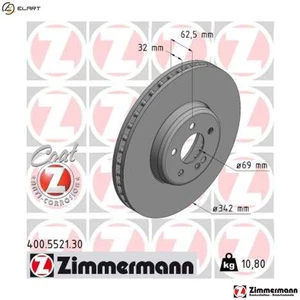 2x BRAKE DISC 400.5521.30 FOR MERCEDES-BENZ M274.920/264.920 2.0L 4cyl GLC 3.0L - Picture 1 of 9