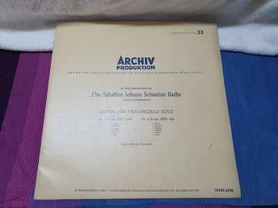 Enrico Mainardi Bach Unaccompanied Cello Suites 3 & 4 Archiv APM 14044 Suite - Image 1 of 4