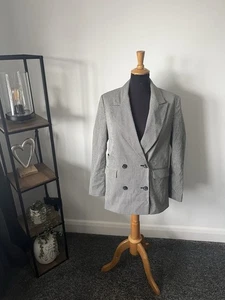 Y2K 00s Topshop Oversized Tartan Blazer Size 10 - Picture 1 of 4