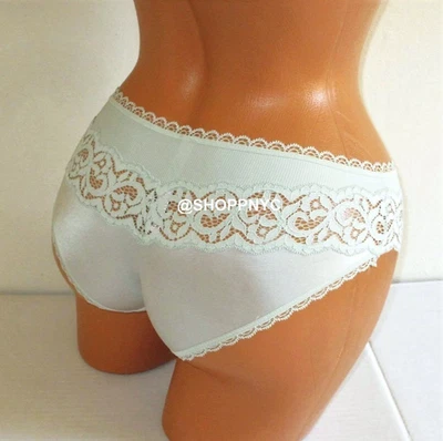VICTORIA SECRET Body by Victoria Bikini Panty Size XL Silky  Lace Mint Rare NWT - Image 1 of 4
