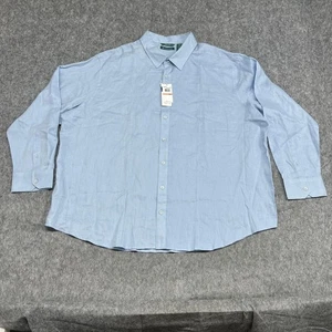 Cubavera Shirt Mens 3X Cashmere Blue Linen Button Up Long Sleeve Lightweight New - Picture 1 of 14