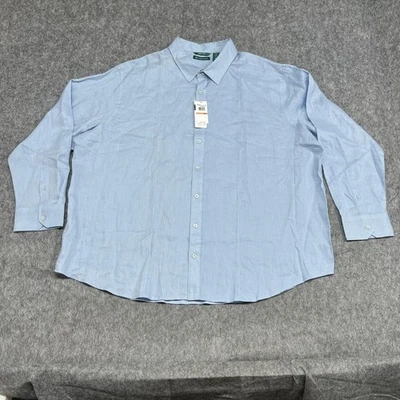 Cubavera Shirt Mens 3X Cashmere Blue Linen Button Up Long Sleeve Lightweight New - Image 1 of 4