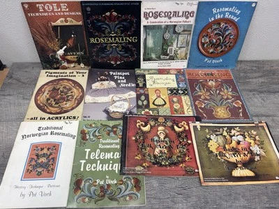 12 Vintage Tole Rosemaling Painting & Craft Books Used - Image 1 of 4