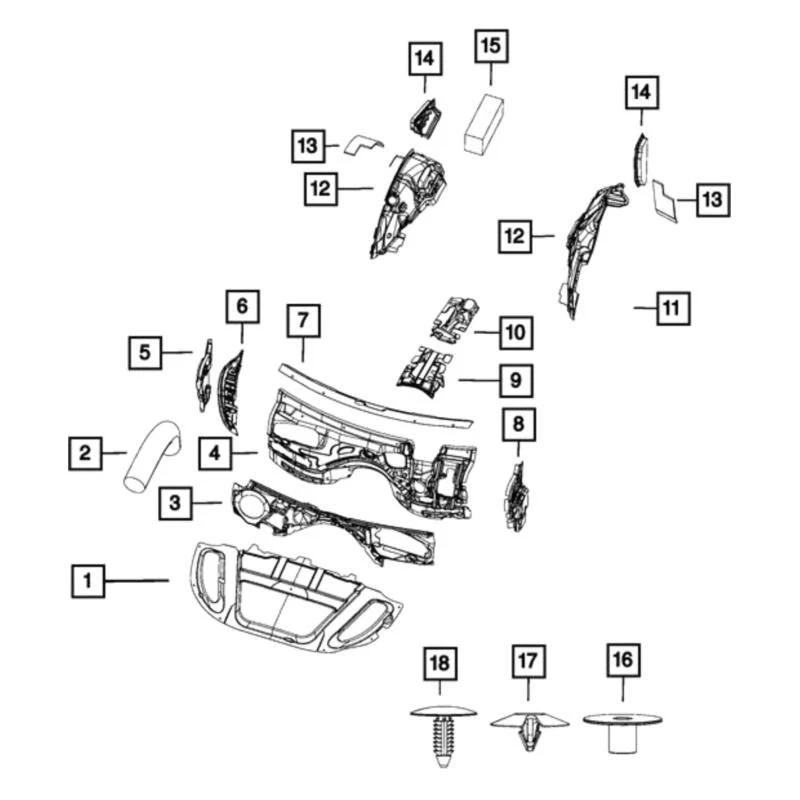 For Jeep Grand Cherokee 2015-2021 Mopar 55197421AB Quarter Panel Insulator — 第 1/1 张图片