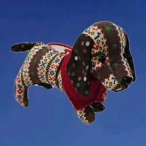 Decorazione cane cucciolo invernale peluche tessuto peluche piccolo decorazione natalizia stagionale - Foto 1 di 11