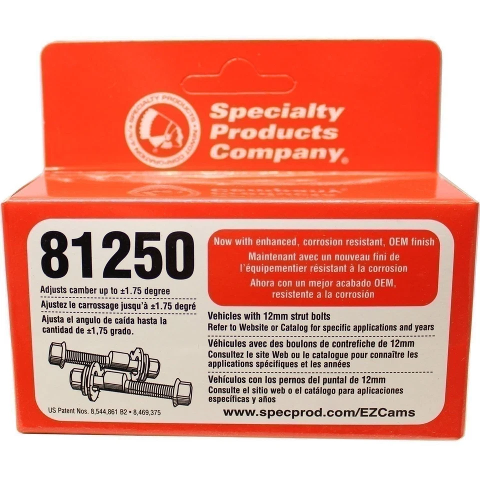 Specialty SPC Performance 81250 EZ Cam 12mm Adjustable Camber Bolts +/-1.75° - Image 1 of 4