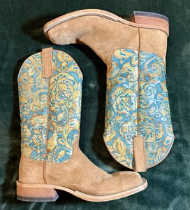 Anderson Bean Womens Boot 323188 Cafe Carpincho Copper Turquoise Tool 9.5 B - Picture 1 of 7