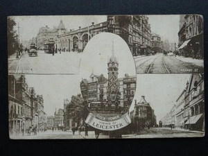 Leicester 5 Image Multi-view GRANBY ST. / HORSEFAIR ST. / HIGH ST c1910 Postcard - Picture 1 of 7