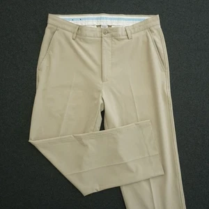 FootJoy Golf Pants Flat Front Lightweight Performance Polyester Beige 36x30 - Picture 1 of 9
