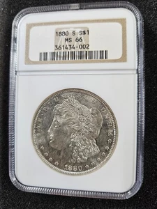 🌟 1880-S Morgan Silver Dollar 1 $ NGC MS66 SAN FRANCISCO MINT Coin VINTAGE SLAB - Bild 1 von 4