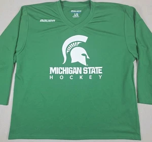 Camiseta deportiva de hockey de los Michigan State Spartans para hombre grande verde práctica Bauer NCAA - Imagen 1 de 10