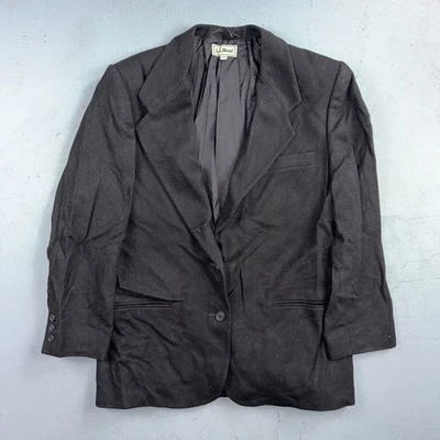 Blazer de Colección LL Bean para Mujer 12P Negro Lana Mezcla de Cachemira Chaqueta de 2 Botones Foto 1 de 4