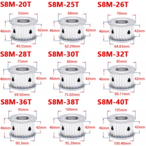 S8M Timing Belt Pulley 20T-40T Synchronous Wheel Sprocket For 40mm Width Belt - Picture 1 of 15