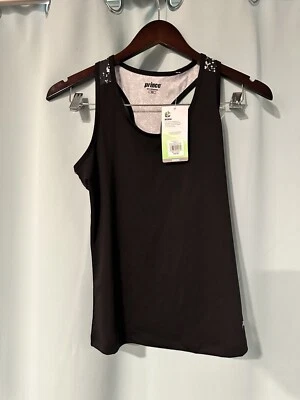 Camiseta sin mangas Prince Tennis espalda deportiva para mujer XS negra salpicaduras lunares estampado de moda nueva con etiquetas Foto 1 de 3