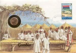 toller Umschlag GAMBIA GAMBIA Münze 1 BUTUT 1974 UNC NEW NEU Stempel - Bild 1 von 1