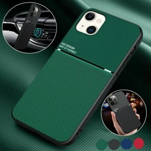 Funda metálica de cuero para teléfono para iPhone 16 15 Pro Max 14 13 12 11 XR 8 Plus SE cubierta - Imagen 1 de 17
