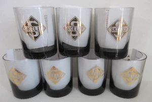 SKELLY Oil Gas 1969 50th Anniversary Rocks Low Ball Glasses Old Fashion Set Of 7 - Picture 1 of 11
