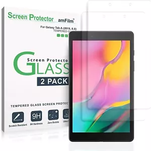 (2 pack) amFilm Galaxy Tab A 8.0 (2019 Version, SM-T290) Glass Screen Protector - Picture 1 of 4