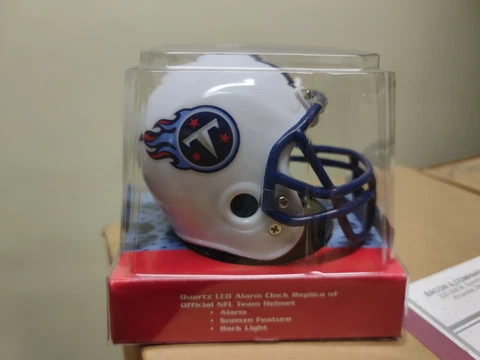 Officially Licensed NFL Tennessee Titans Team Mini Helmet LCD Alarm Clock NIB Cover