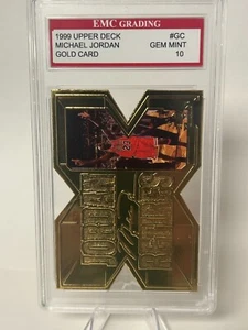 1999 Upper Deck 22 Kt Gold Retires Michael Jordan Die-Cut /23000 RARE Graded 10 - Picture 1 of 2
