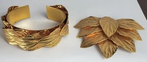 Conjunto de joyería de moda vintage (1/2 brazalete pulsera y alfiler de solapa) ¡Ver descripción! - Imagen 1 de 5