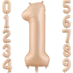 1 Balloon Number 1 Balloons 40 Inch Beige Large Big Foil Number 1 Balloon for... - Picture 1 of 7