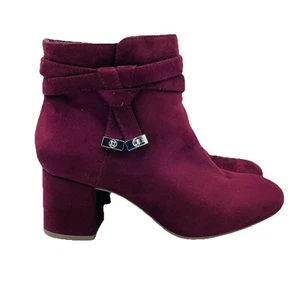 Zapatos para mujer Kelly & Katie talla 7,5 M rojo borgoña con cremallera botín con tacón - Imagen 1 de 11