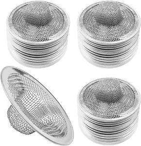 50Pcs Mesh Sink Strainer, 2.75" Top/1" Stainless Steel Slop Basket Filter Trap, - Picture 1 of 12