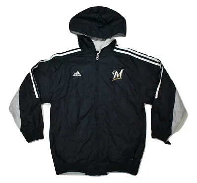 adidas MLB Youth Milwaukee Brewers Full-Zip Baseball Jacket New M, L - Image 1 of 4