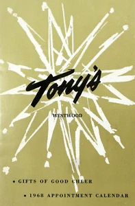 Catálogo de Whisky Licor Tony's Calendario de Recetas de Cócteles Westwood Los Ángeles 1968 - Imagen 1 de 12