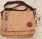 Auger Strauss & Co Brown Canvas Crossbody Messenger Bag Adjustable Strap NWT